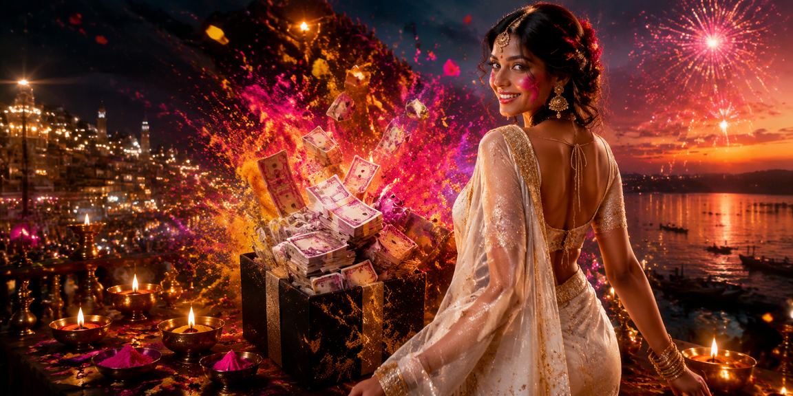 Indian woman playing casino games on mobile app