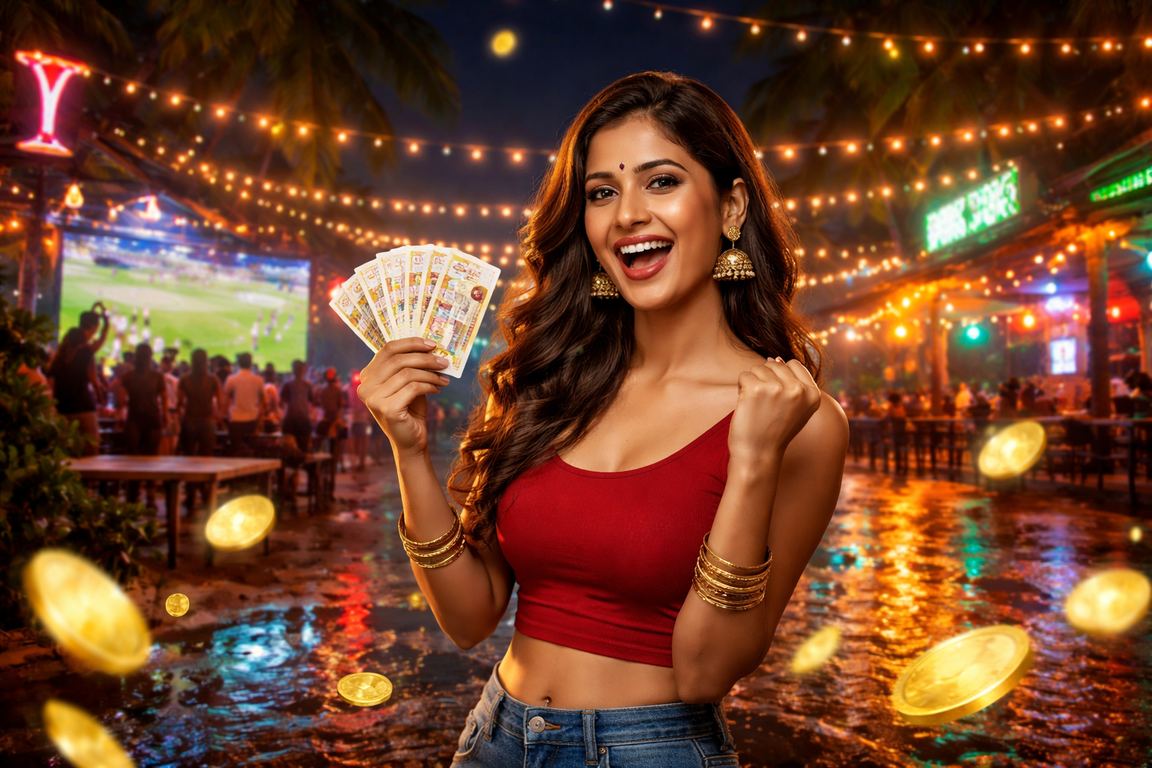 Aviator game played on mobile at beach in India